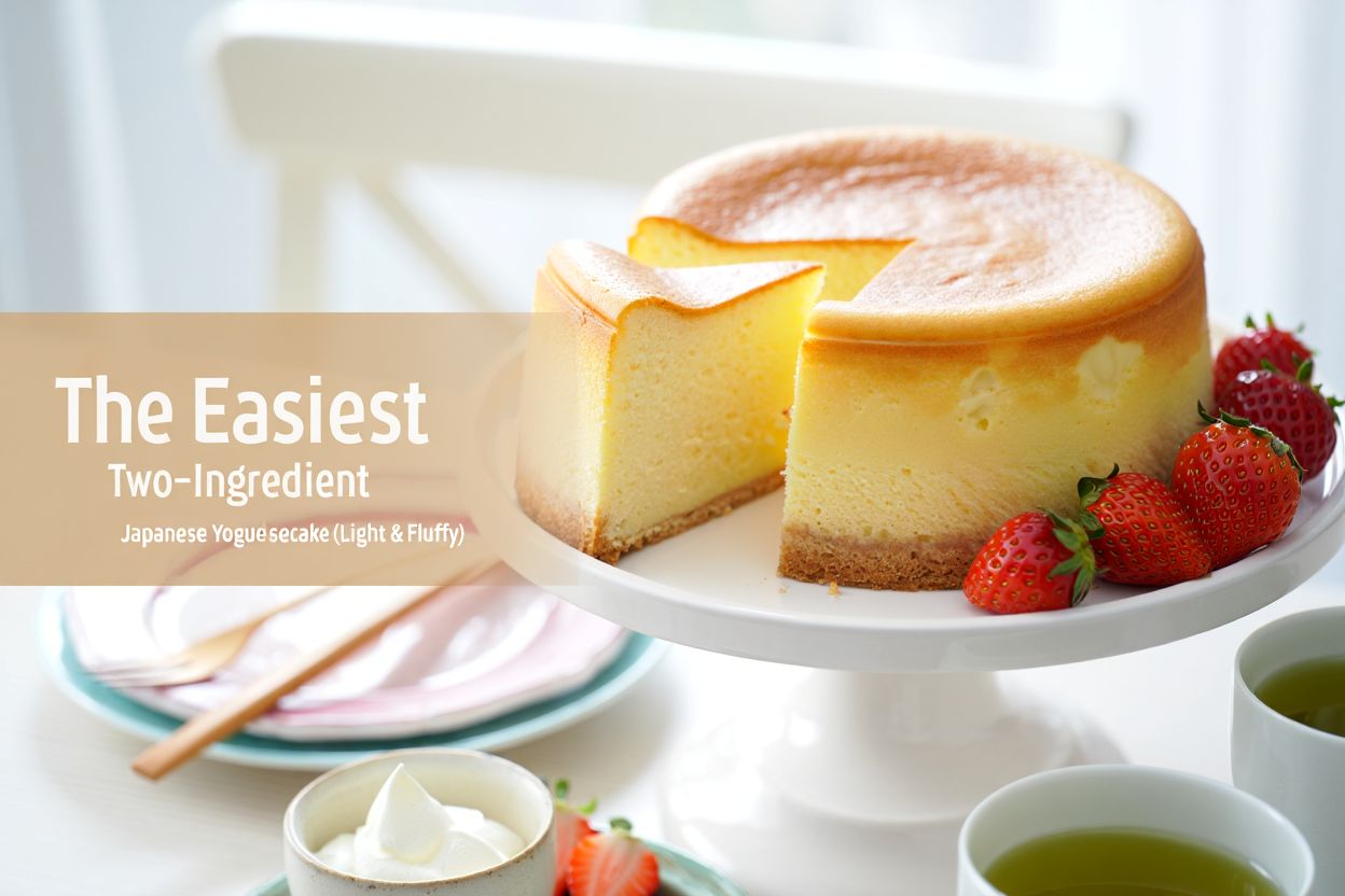 The Easiest Two-Ingredient Japanese Yogurt Cheesecake (Light & Fluffy)