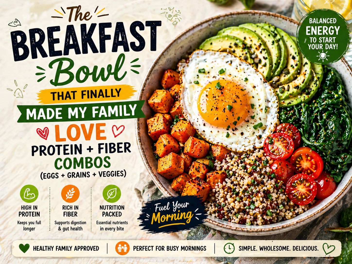 The Breakfast Bowl That Finally Made My Family Love Protein + Fiber Combos (Eggs + Grains + Veggies)