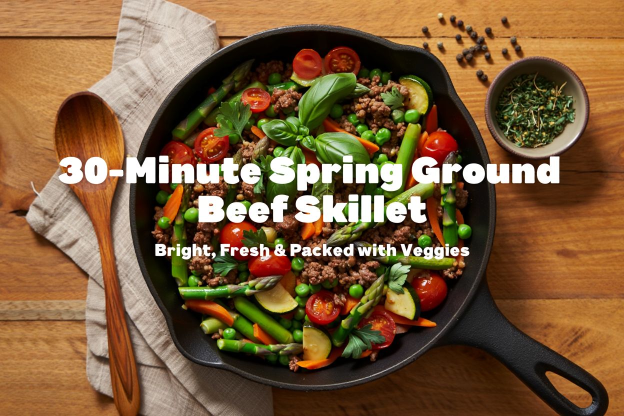 30-Minute Spring Ground Beef Skillet: Bright, Fresh & Packed with Veggies