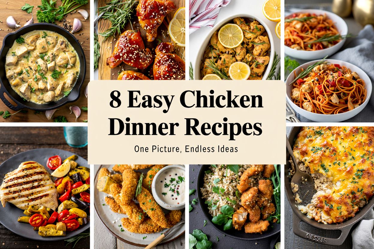 8 Easy Chicken Dinner Recipes (One Picture, Endless Ideas)