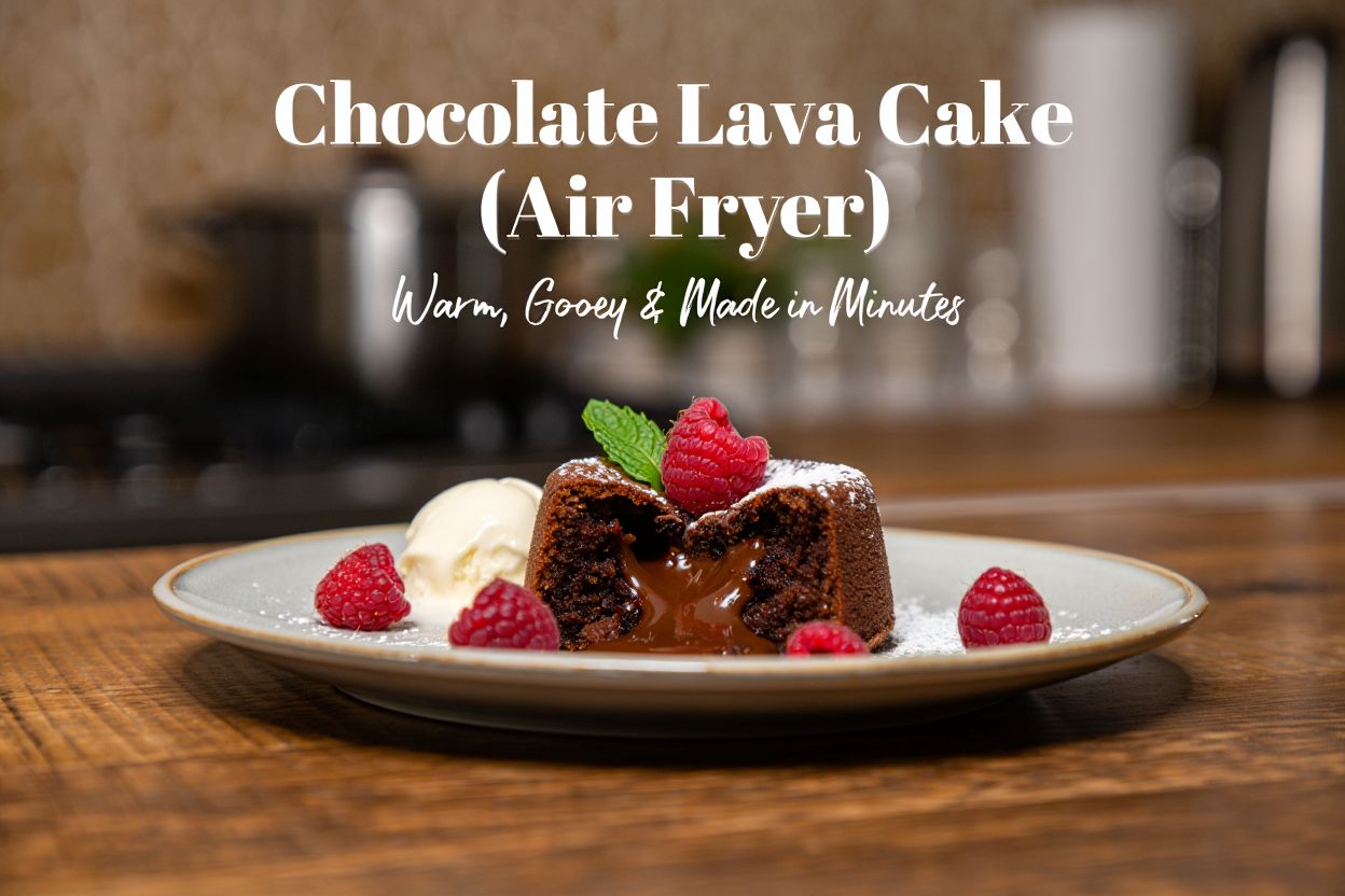 Chocolate Lava Cake (Air Fryer) – Warm, Gooey & Made in Minutes