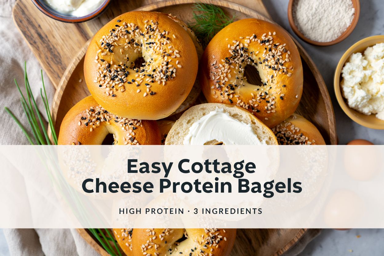 Easy Cottage Cheese Protein Bagels (High Protein, 3 Ingredients)