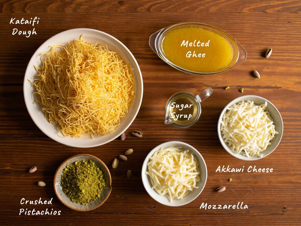Labeled Knafeh Ingredients