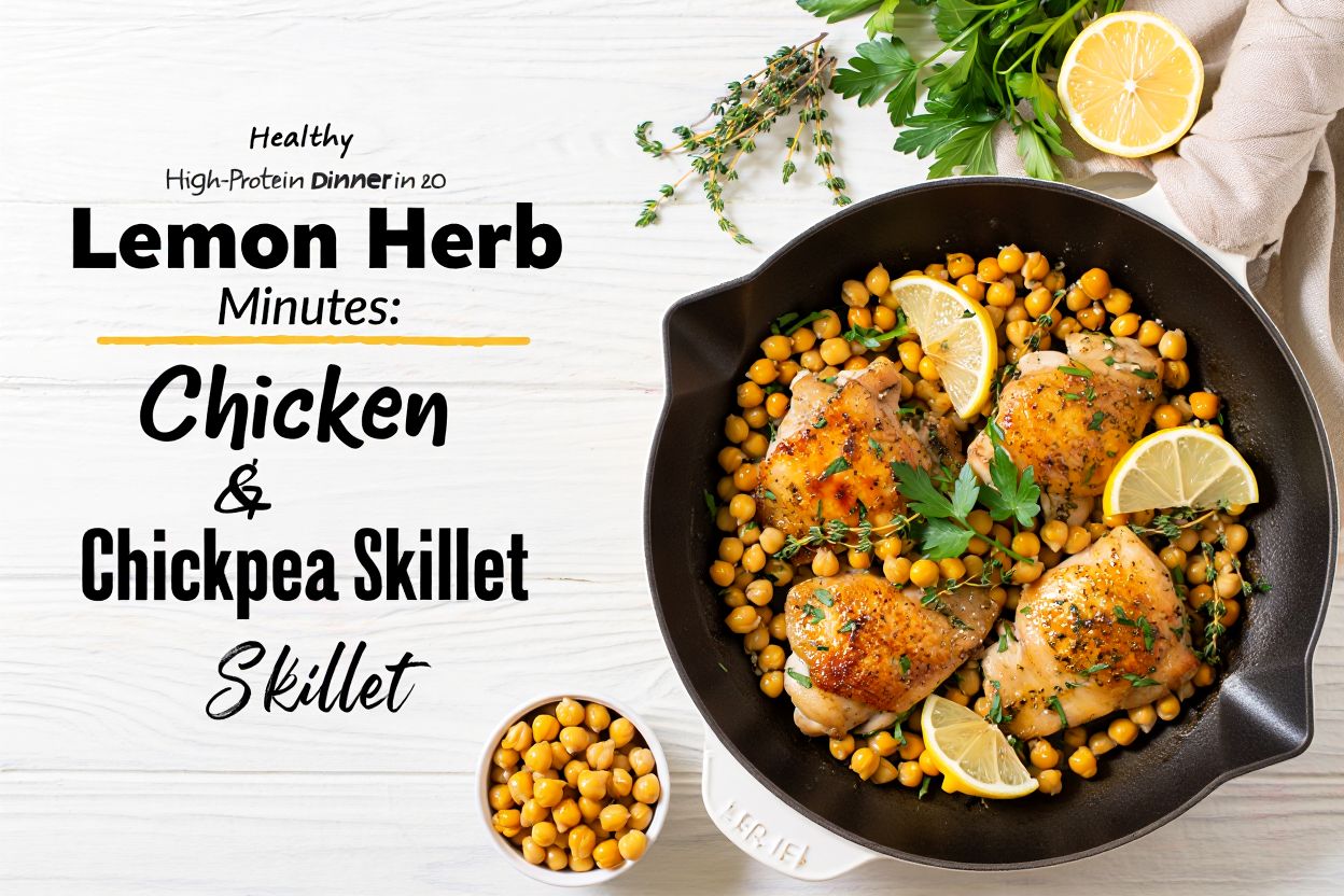 Healthy High-Protein Dinner in 20 Minutes: Lemon Herb Chicken & Chickpea Skillet