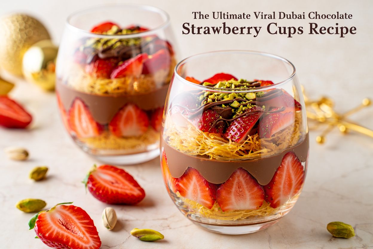 The Ultimate Viral Dubai Chocolate Strawberry Cups Recipe