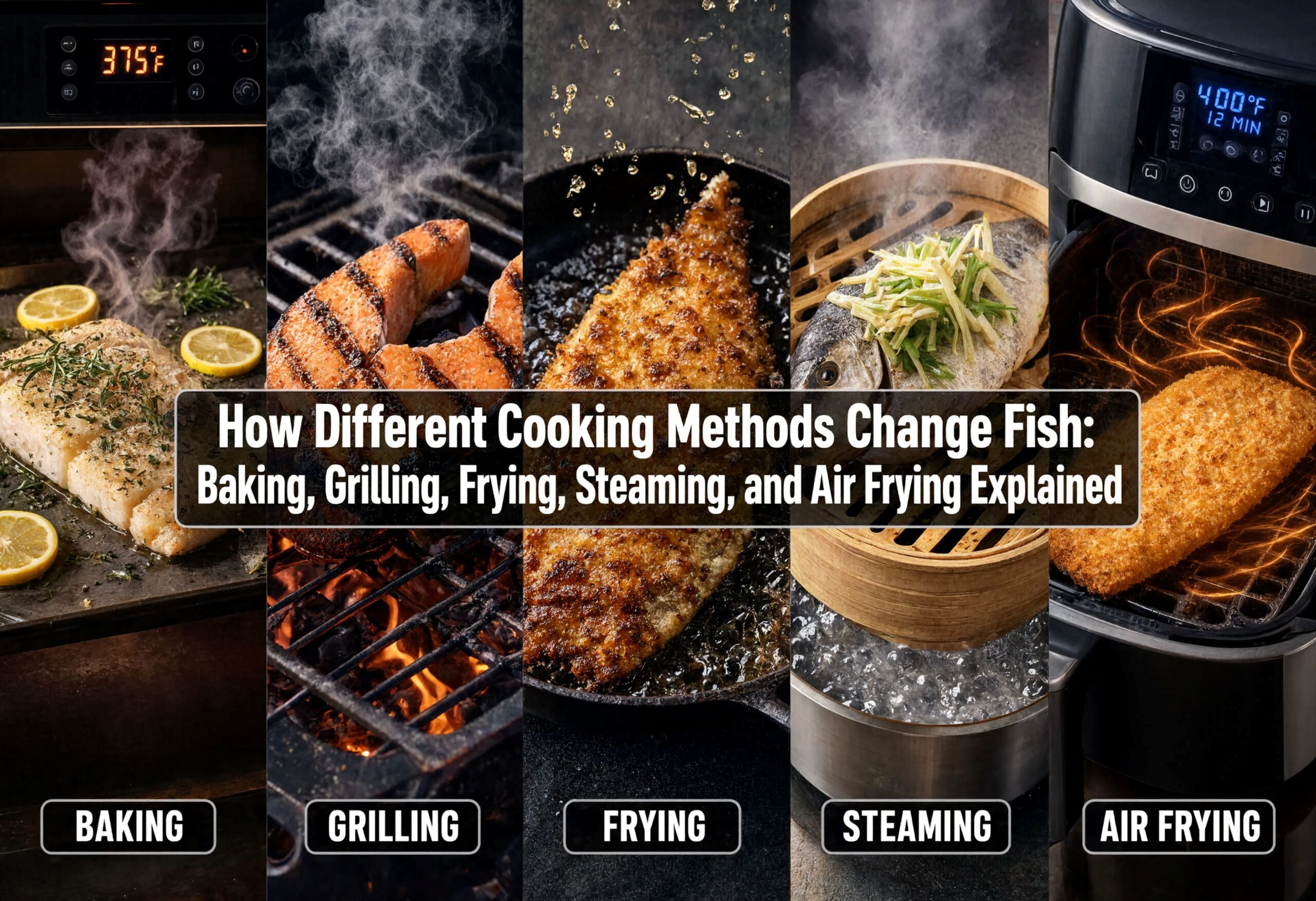 How Different Cooking Methods Change Fish: Baking, Grilling, Frying, Steaming, and Air Frying Explained